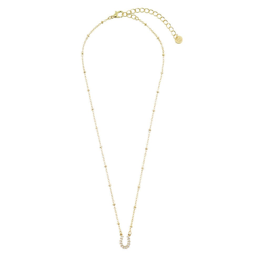 Crystal Horseshoe 16&quot; Necklace