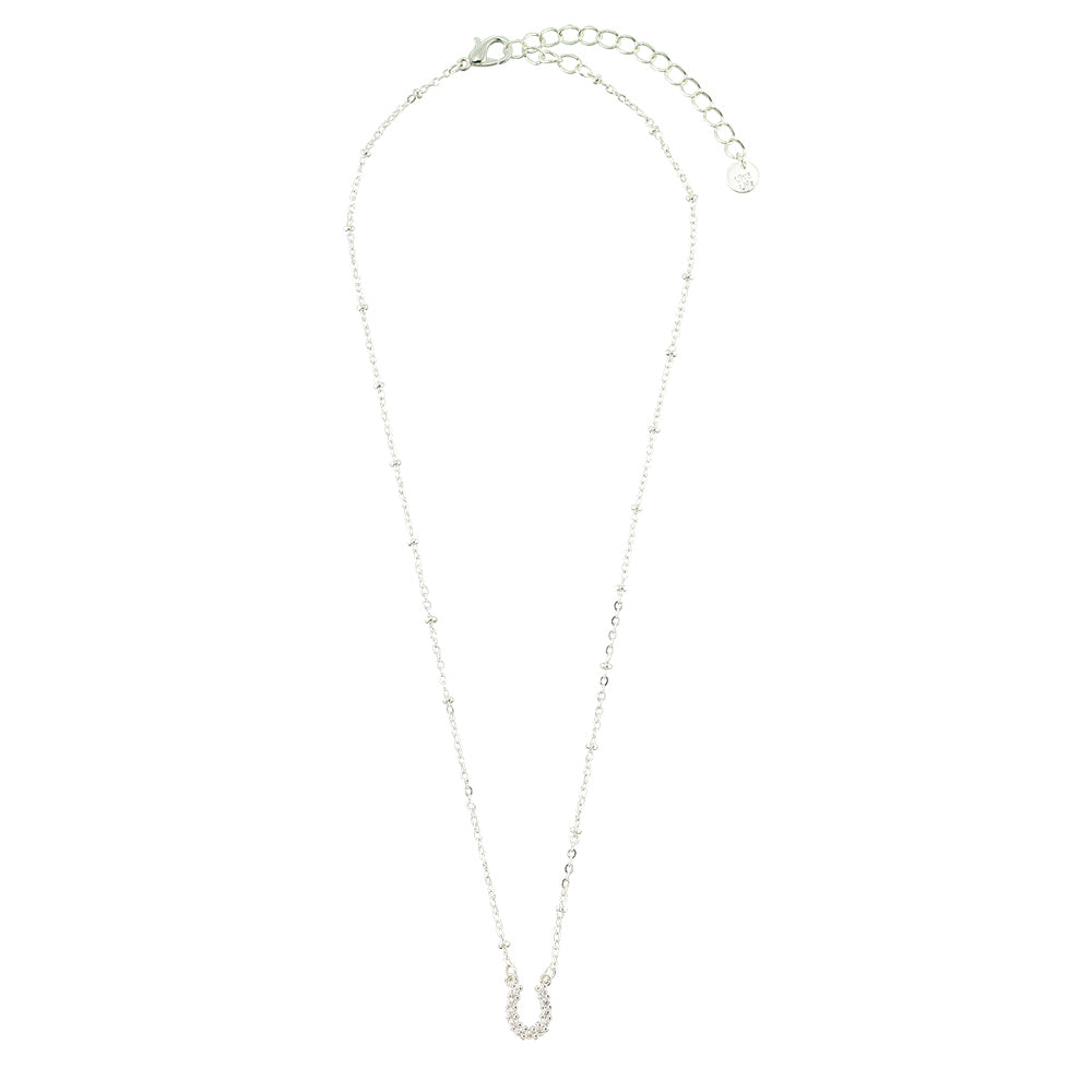 Crystal Horseshoe 16&quot; Necklace