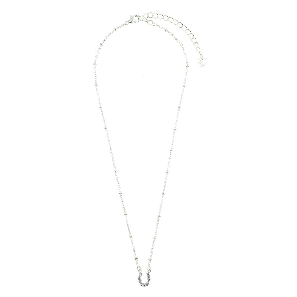 Crystal Horseshoe 16&quot; Necklace