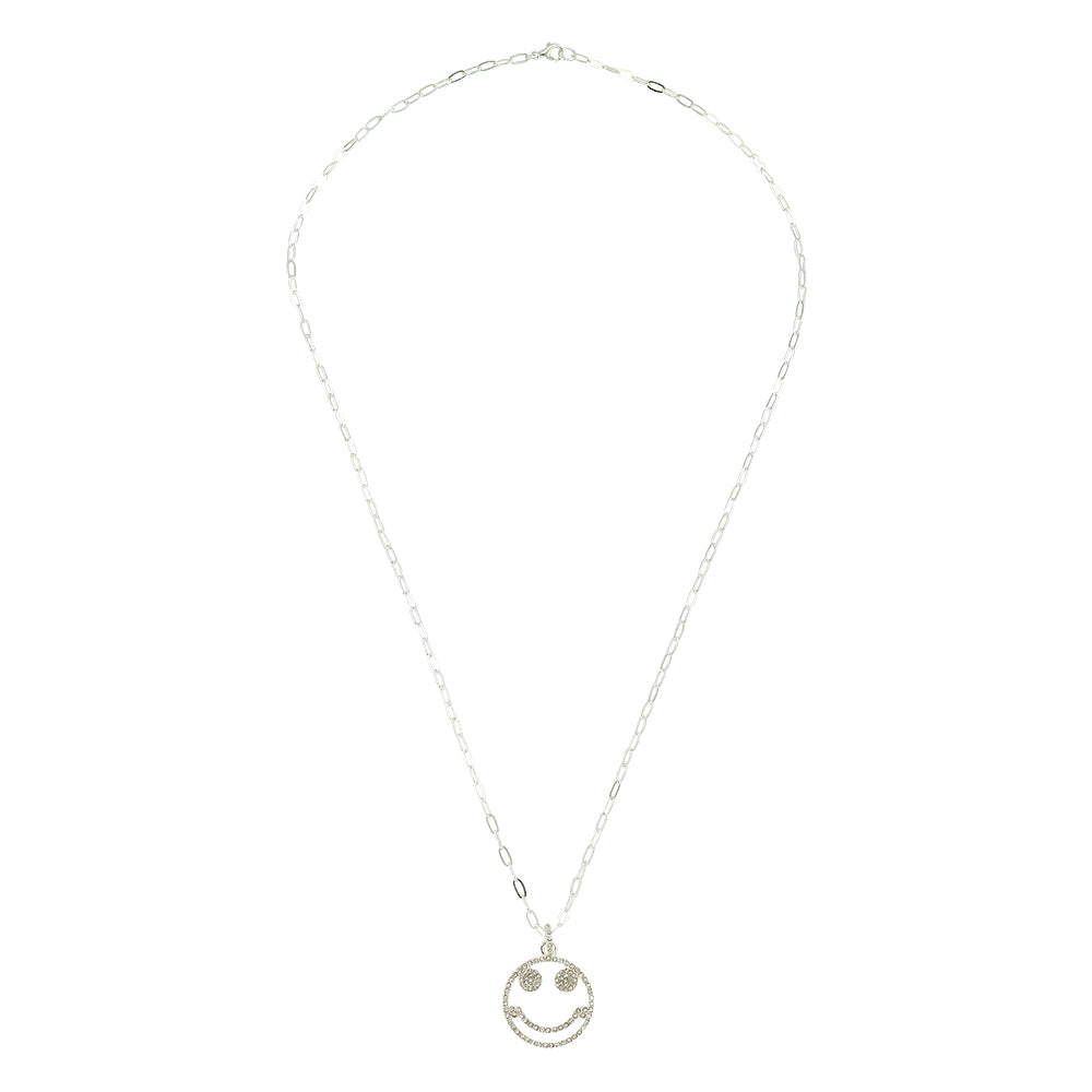 Crystal Happy Face 24&quot; Necklace