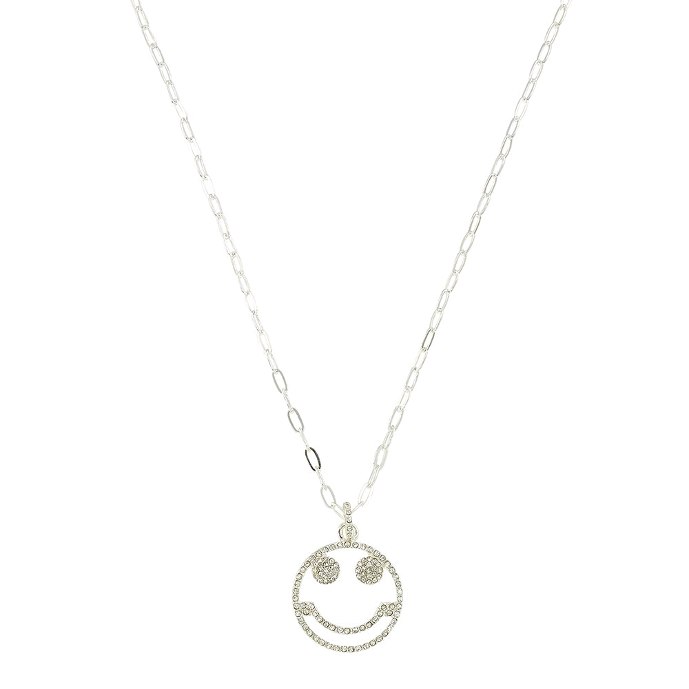Crystal Happy Face 24" Necklace