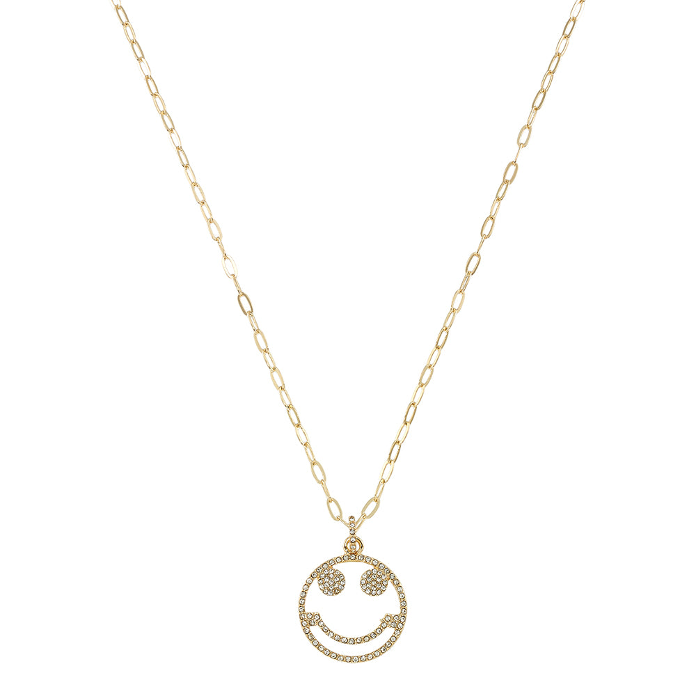 Crystal Happy Face 24" Necklace
