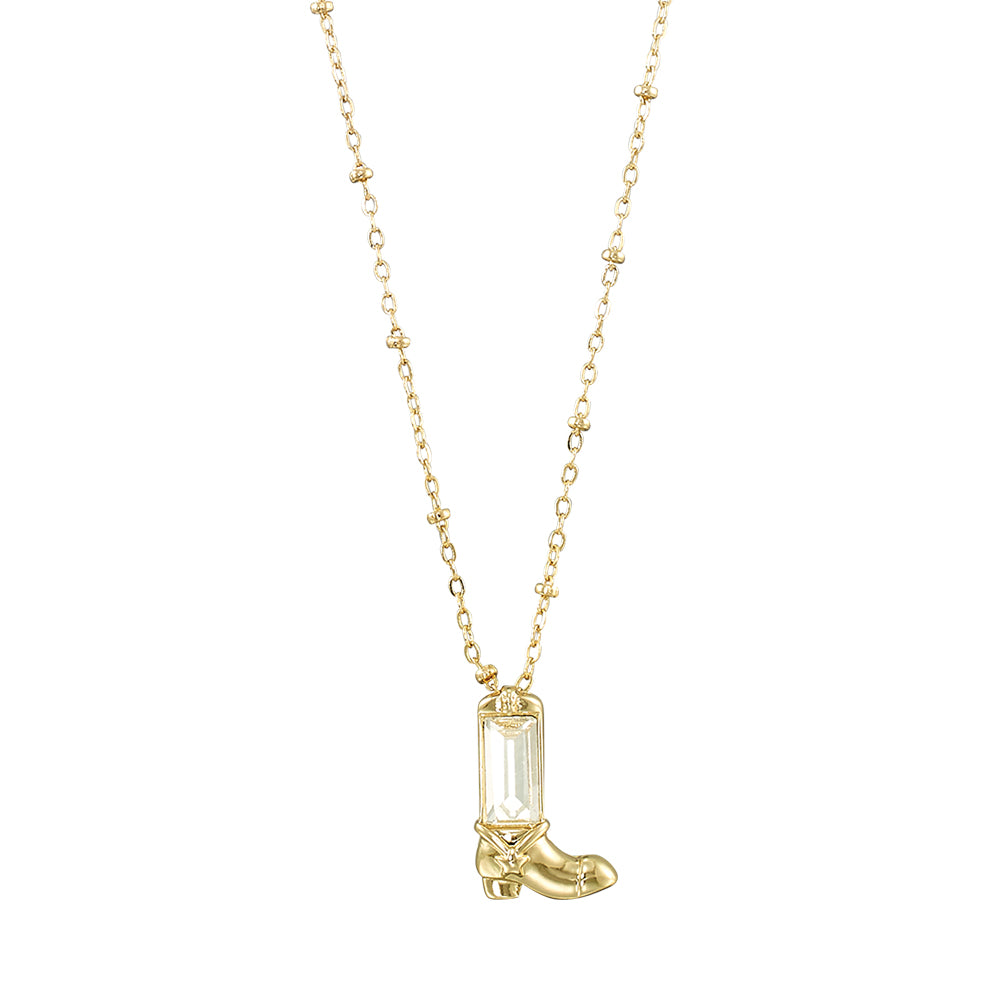 Crystal Cowgirl Boot 16" Necklace