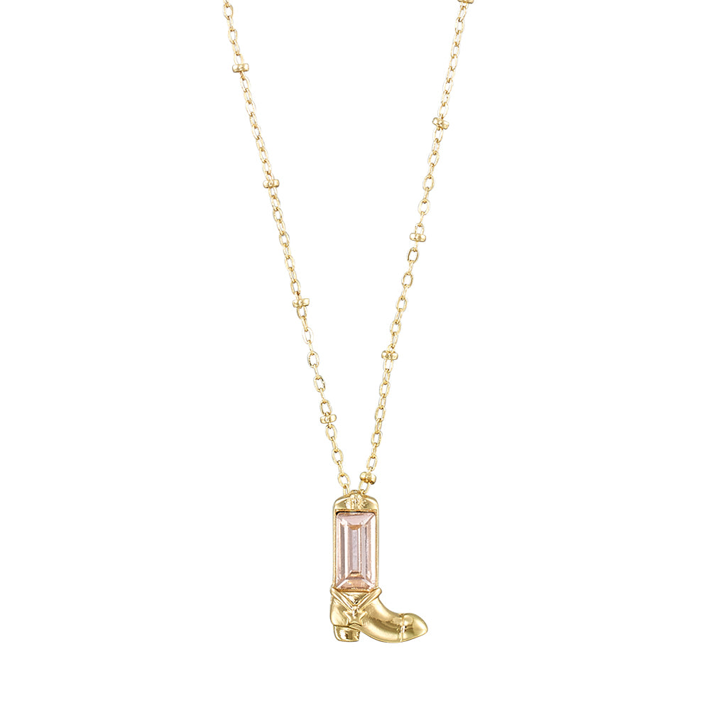 Crystal Cowgirl Boot 16" Necklace