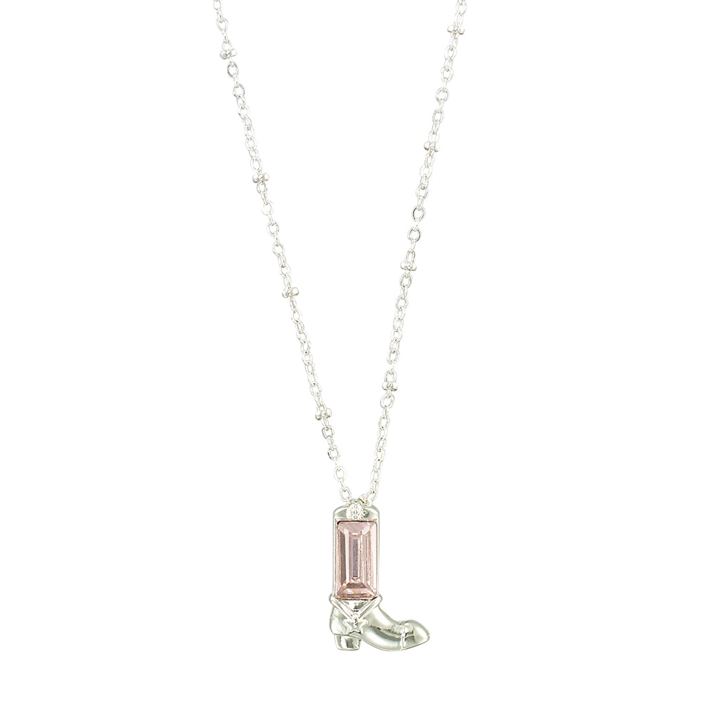 Crystal Cowgirl Boot 16" Necklace
