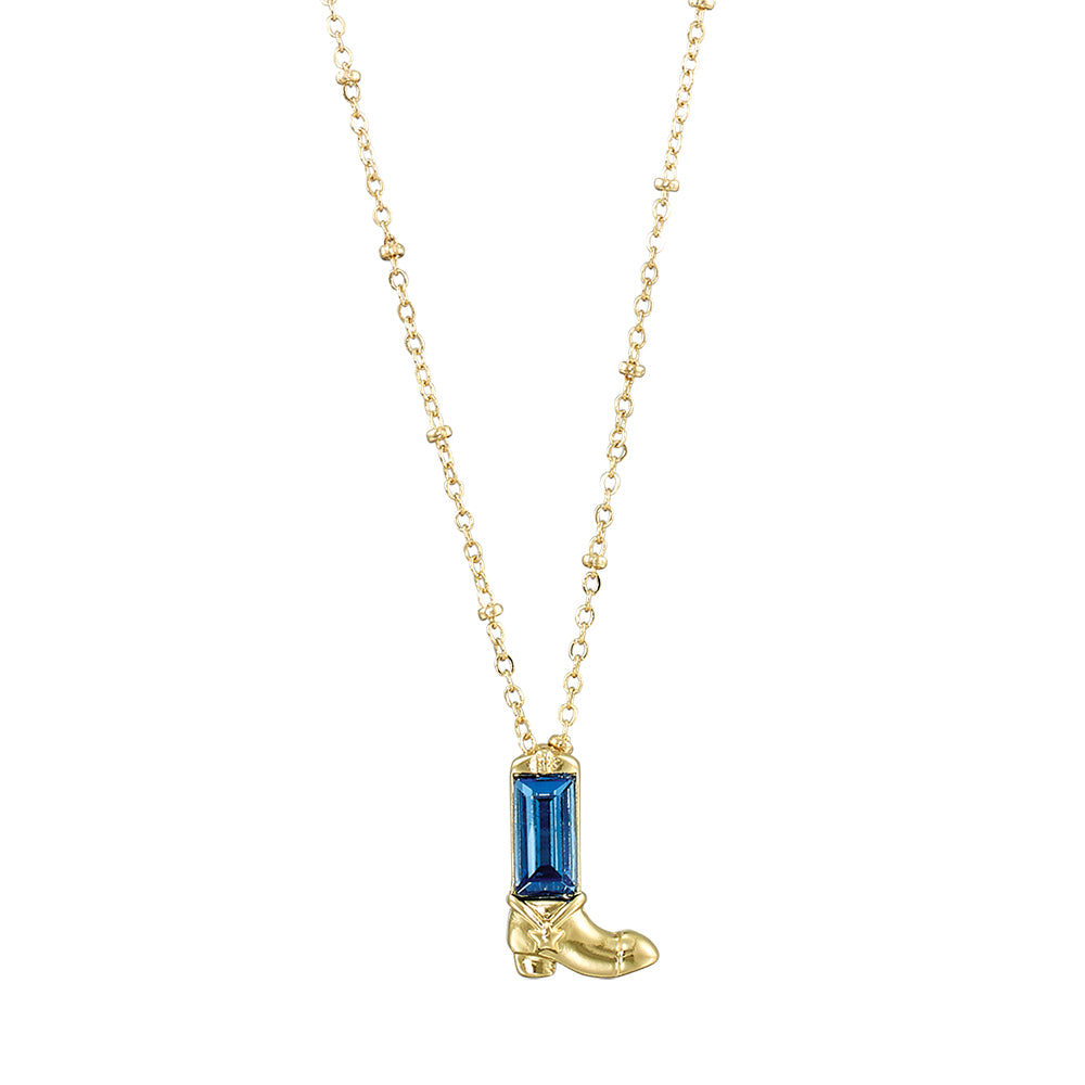 Crystal Cowgirl Boot 16" Necklace