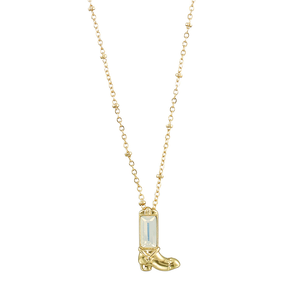 Crystal Cowgirl Boot 16" Necklace