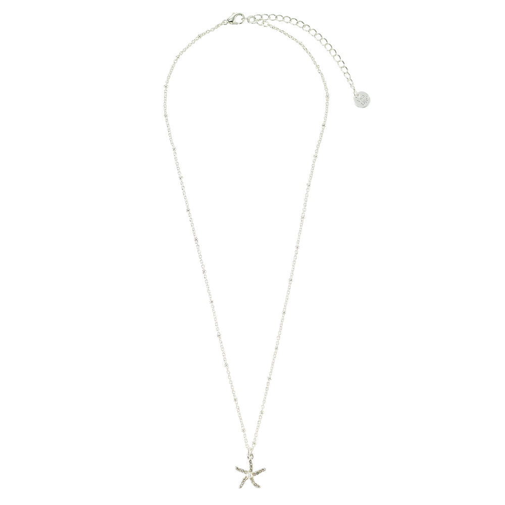 Crystal Starfish Pearl 16&quot; Necklace