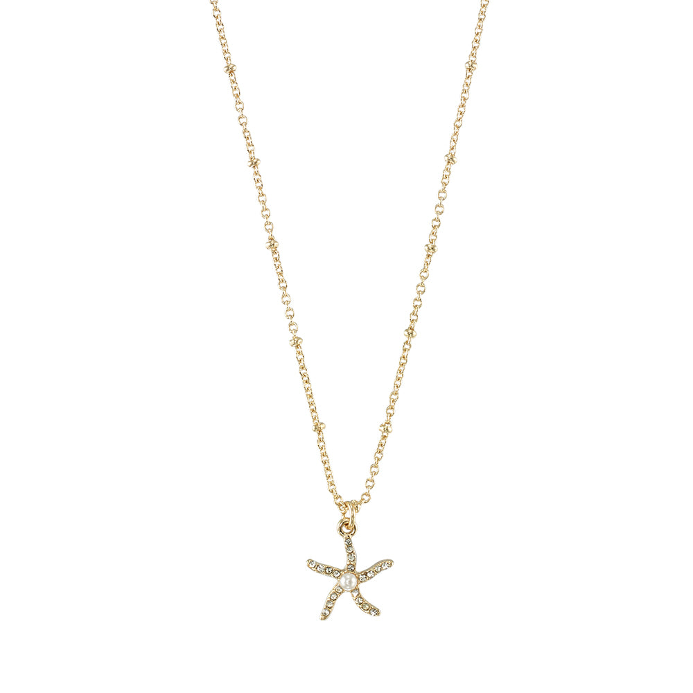 Crystal Starfish Pearl 16" Necklace