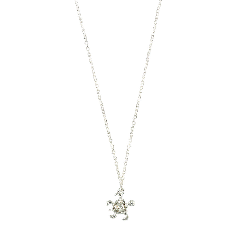 Crystal Heart Turtle 16" Necklace