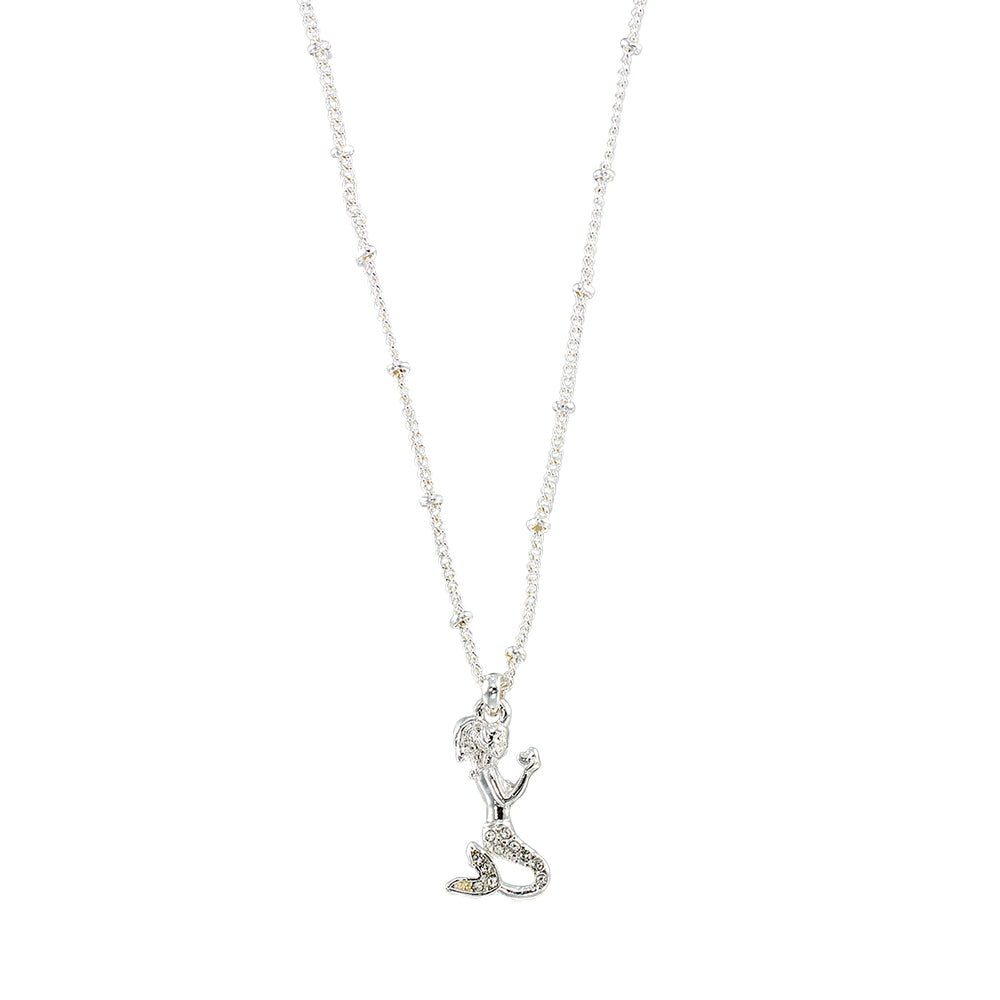 Crystal Mermaid Heart 16" Necklace