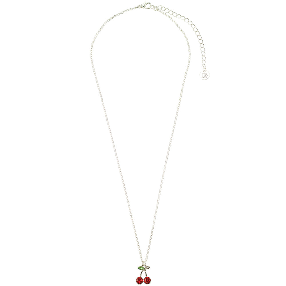 Crystal Cherries 16″ Necklace