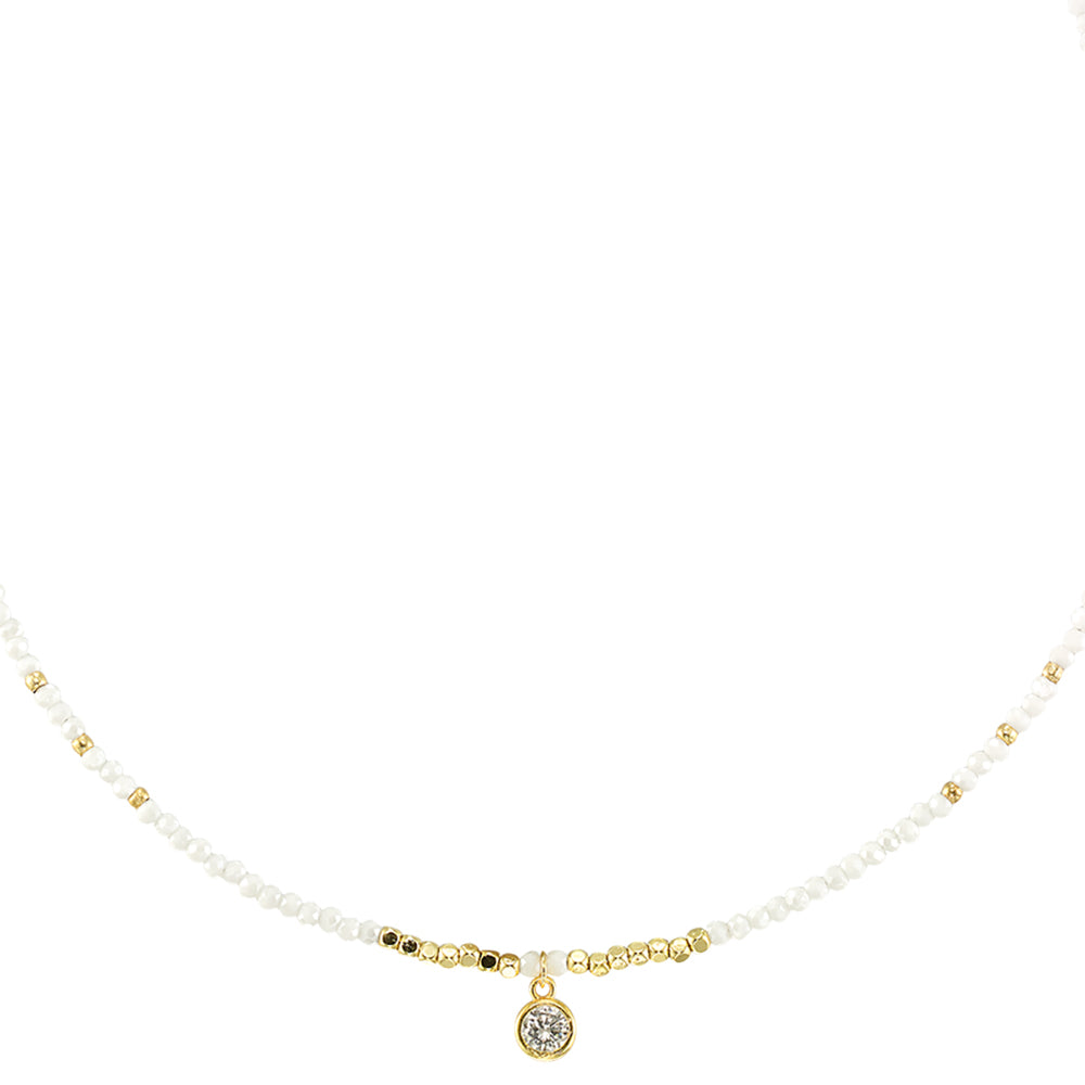 Black & White Crystal Drop Necklace