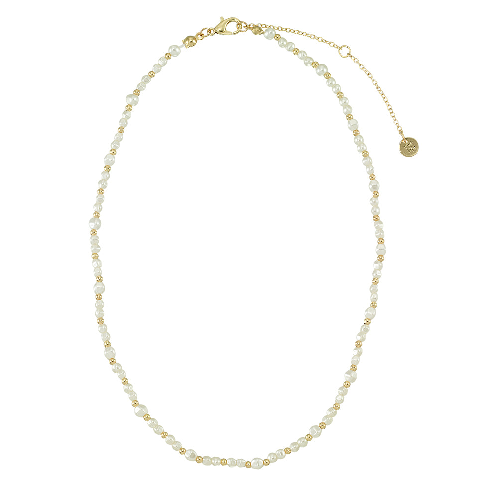 Faux Pearl Metal Bead 16&quot; Necklace