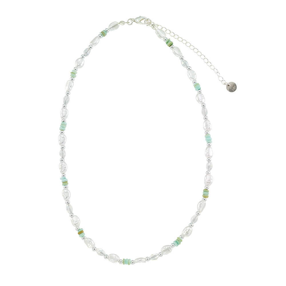 Pearl and Shell Chip 15&quot; Necklace