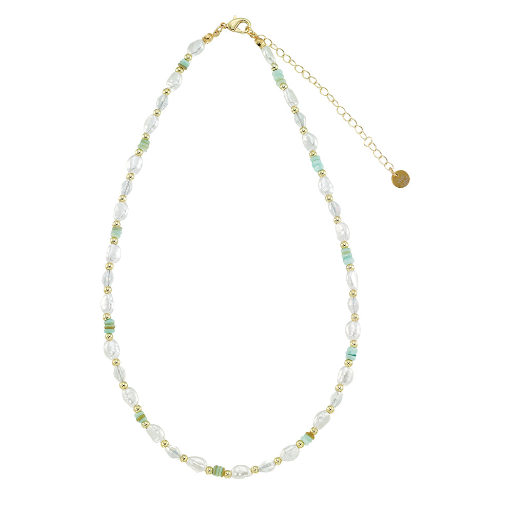 Pearl and Shell Chip 15" Necklace