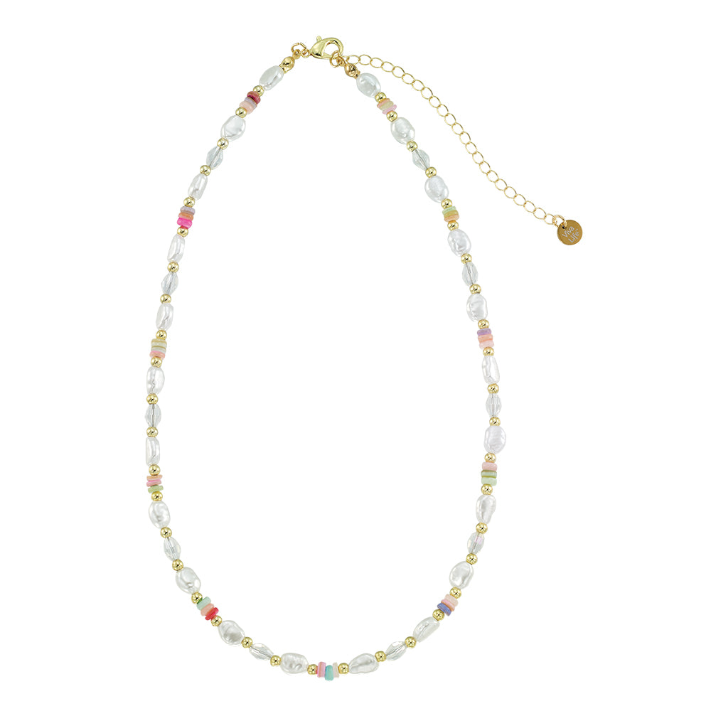 Pearl and Shell Chip 15" Necklace