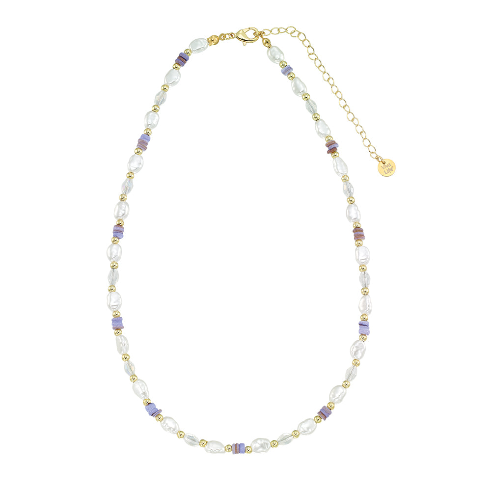 Pearl and Shell Chip 15&quot; Necklace