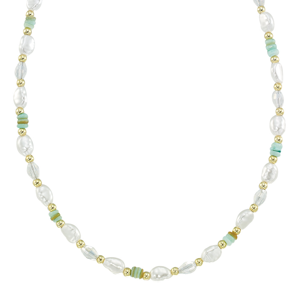 Pearl and Shell Chip 15" Necklace