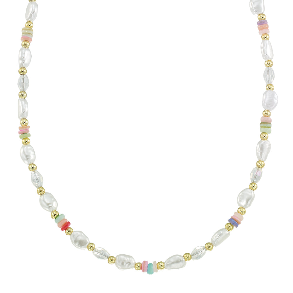 Pearl and Shell Chip 15" Necklace