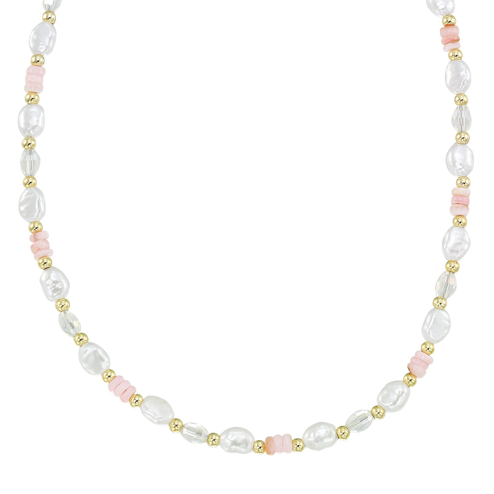 Pearl and Shell Chip 15" Necklace