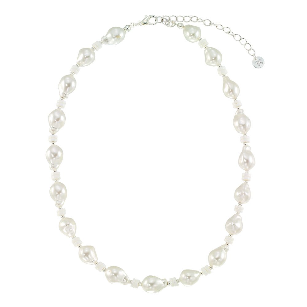 Baroque Pearl Clam Shell 15" Necklace