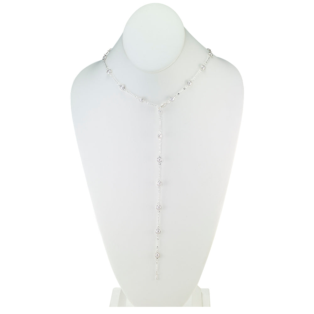 Adjustable Pearl Bead Y-Lariat Chain Necklace