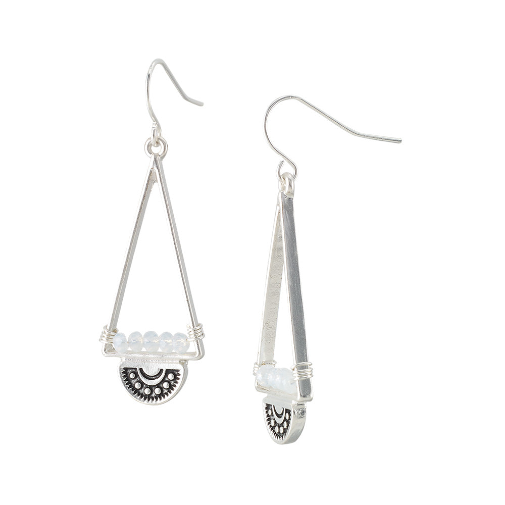 Antiqued Tulum Glass Bead Earrings