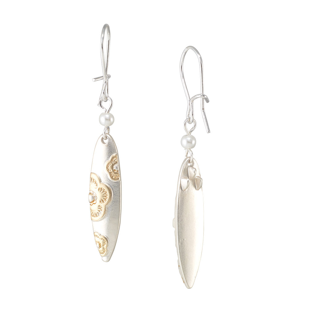 Flower & Surfboard Pearl Earrings