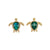 Gold Abalone Turtle Stud Earrings