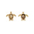 Gold Abalone Turtle Stud Earrings