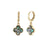 Blue Abalone Clover Huggie Earrings