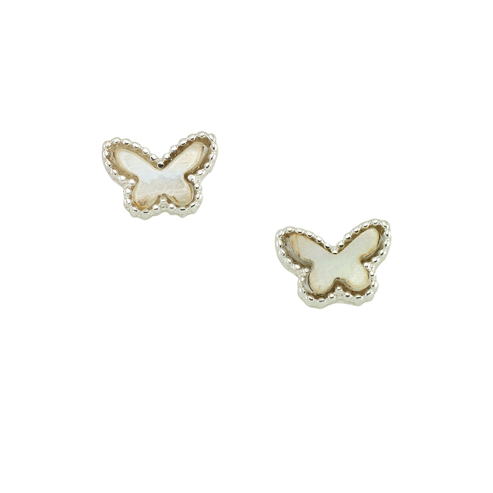 Mother of Pearl Butterfly Stud Earrings