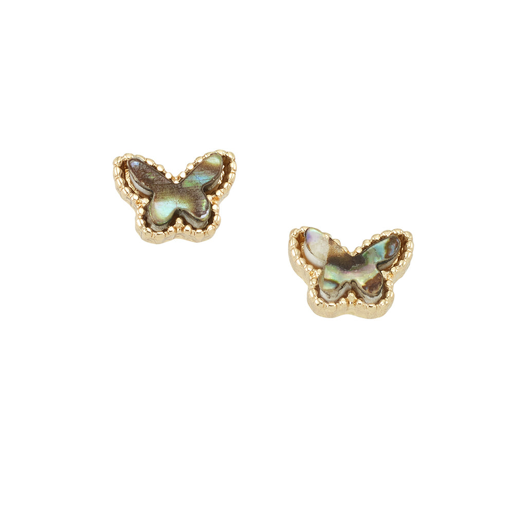 Abalone Butterfly Stud Earrings