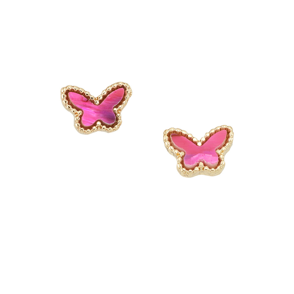 Abalone Butterfly Stud Earrings