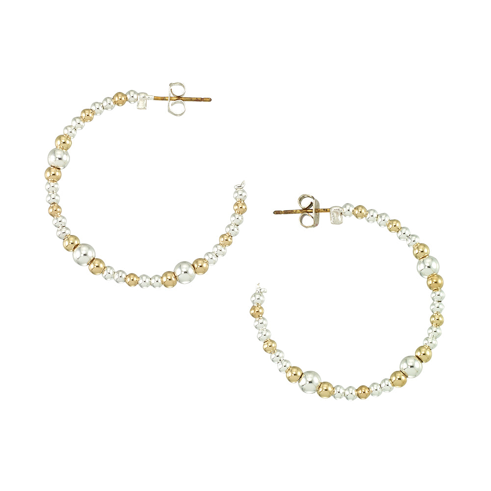 Open-Back Mixed Metal Hoop Earrings