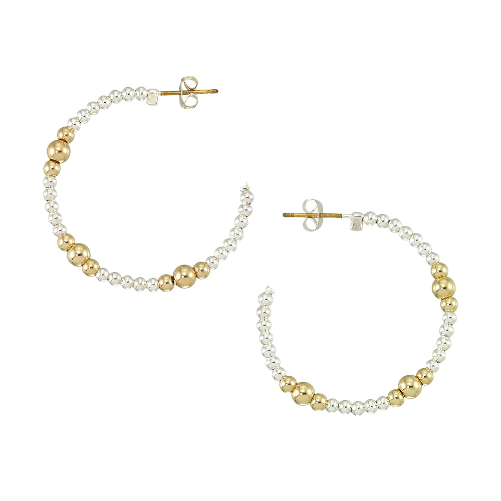 Open-Back Mixed Metal Hoop Earrings