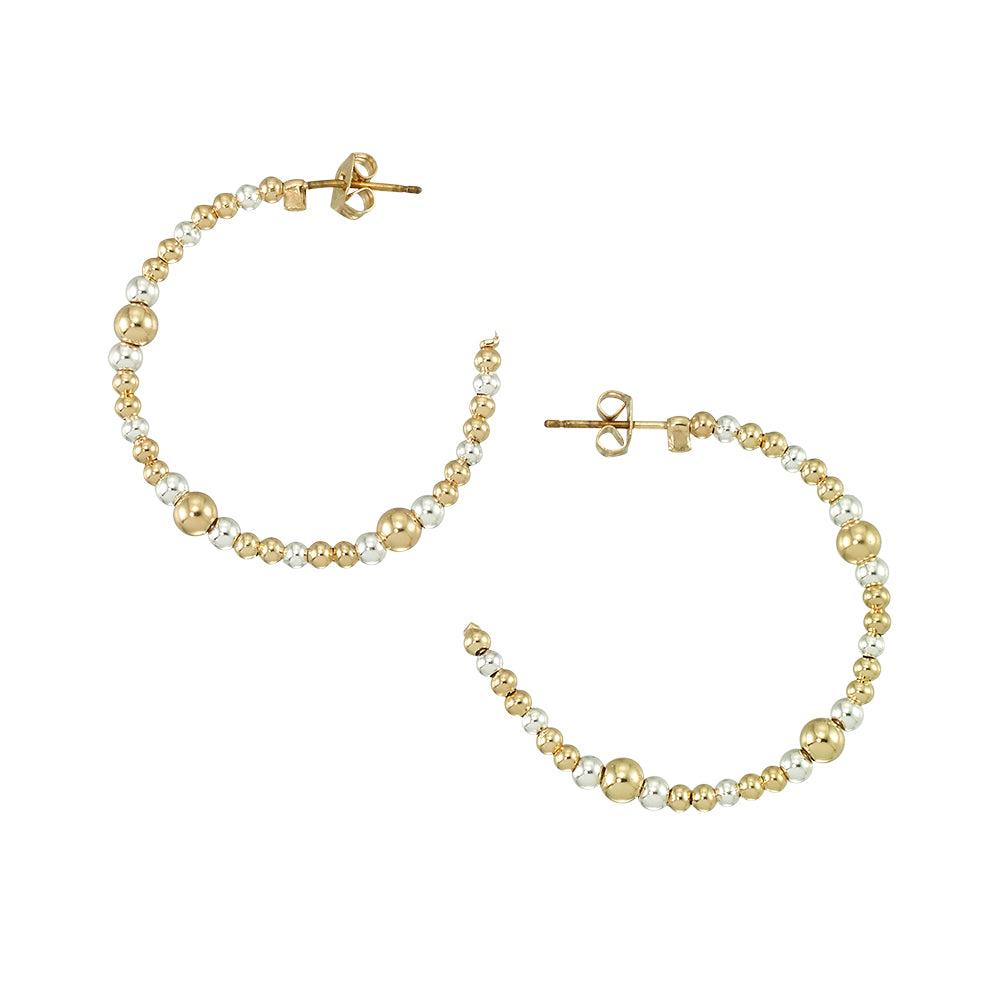 Open-Back Mixed Metal Hoop Earrings