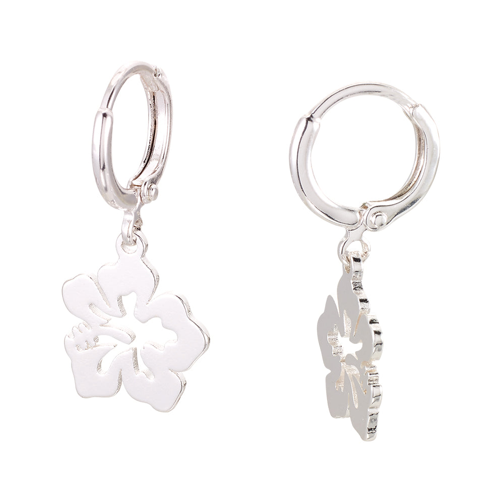 Hibiscus Huggie Earrings