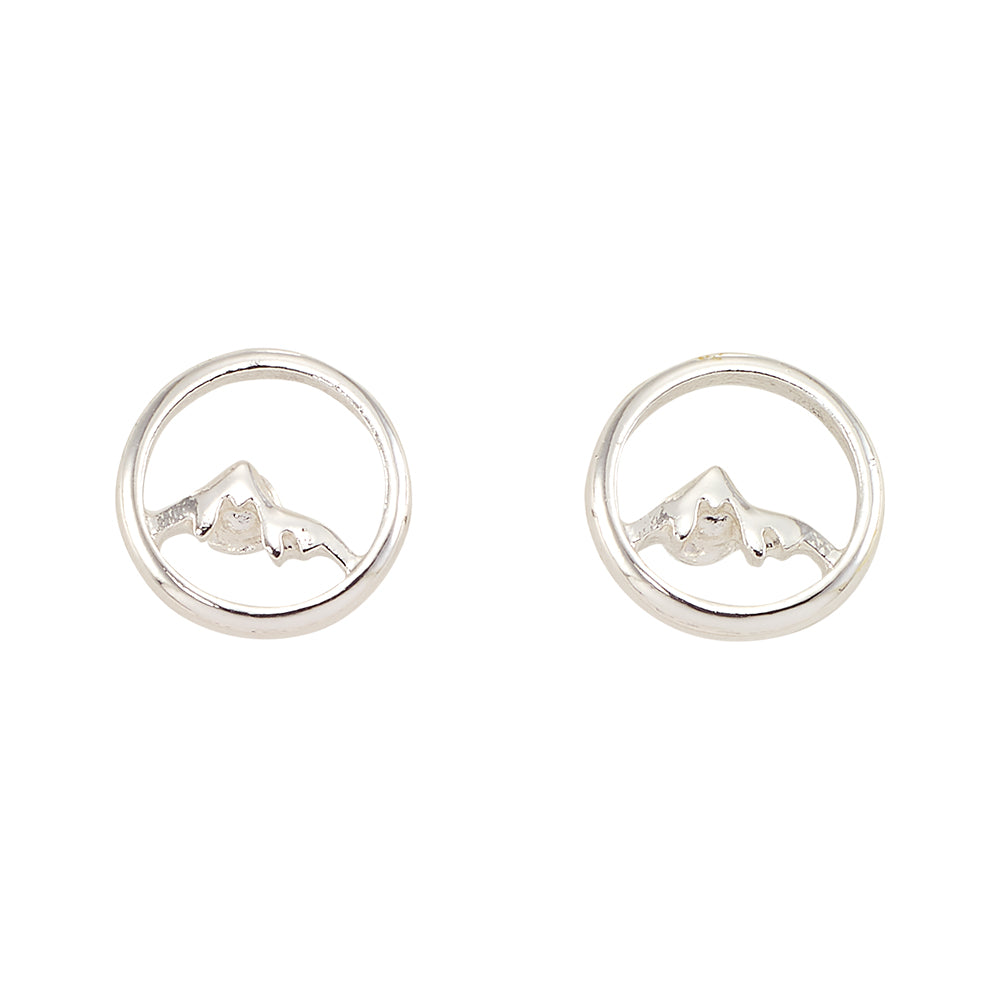 Cut-Out Mountain Stud Earrings
