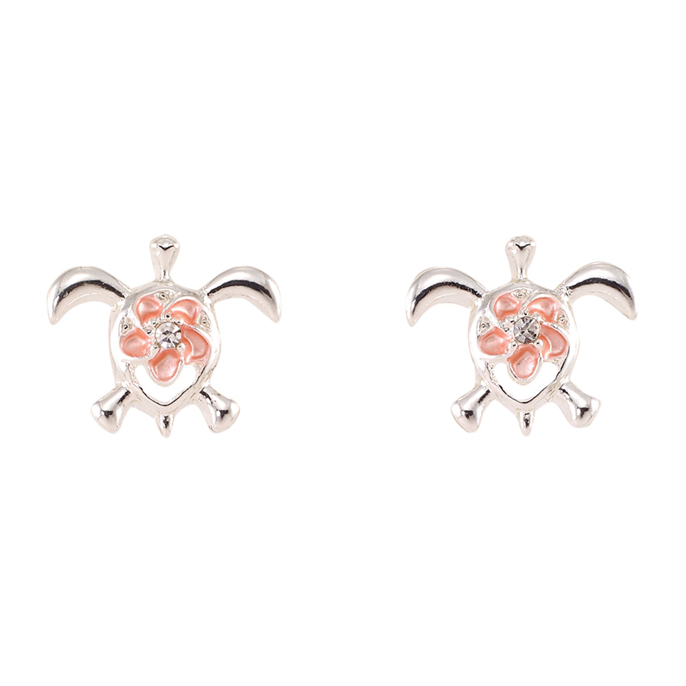 &quot;Give Back&quot; Turtle Hibiscus Stud Earrings