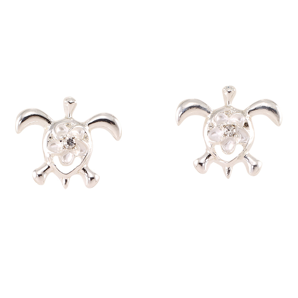 &quot;Give Back&quot; Turtle Hibiscus Stud Earrings