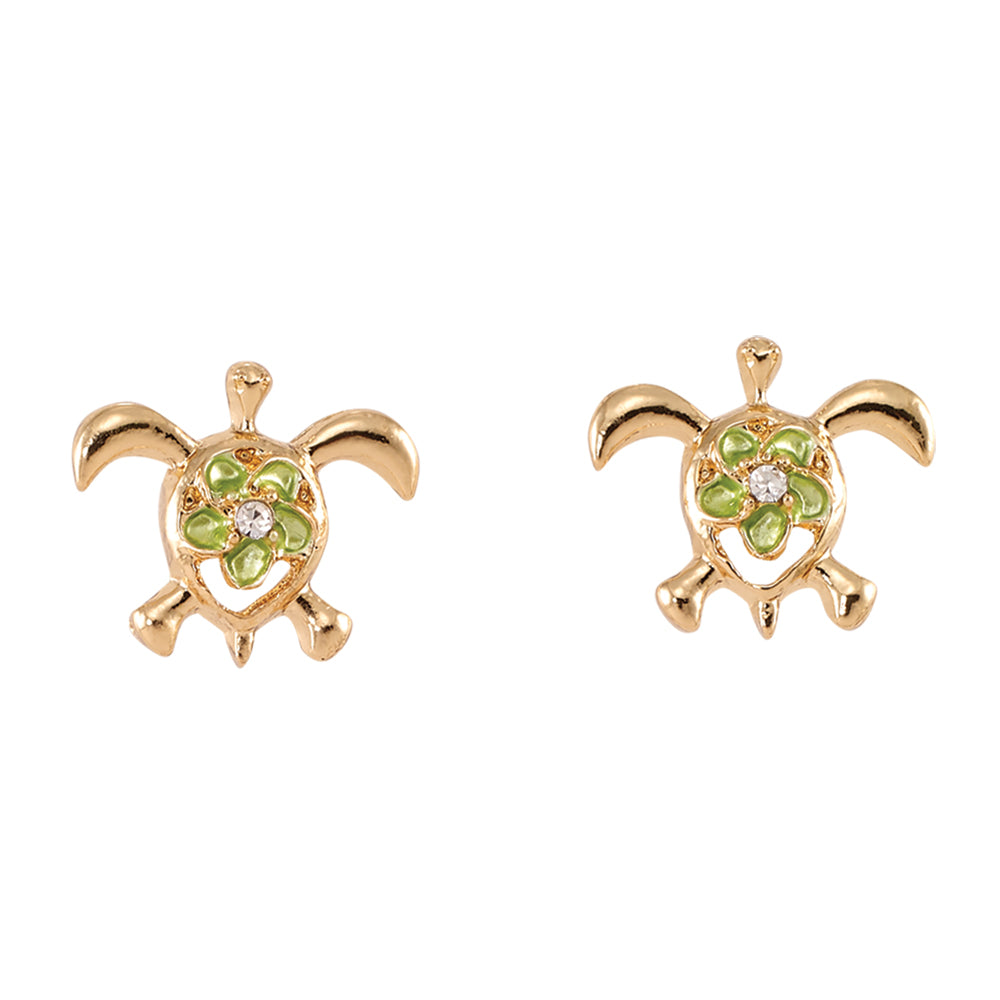"Give Back" Turtle Hibiscus Stud Earrings