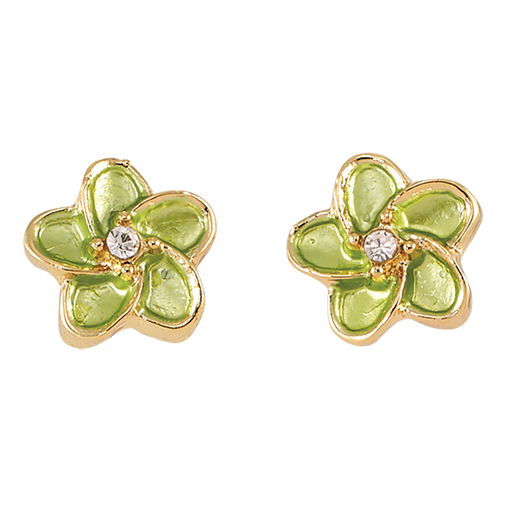 Enamel Hibiscus Stud Earrings