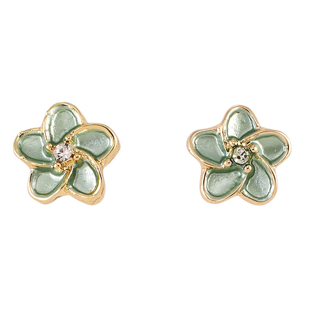 Enamel Hibiscus Stud Earrings