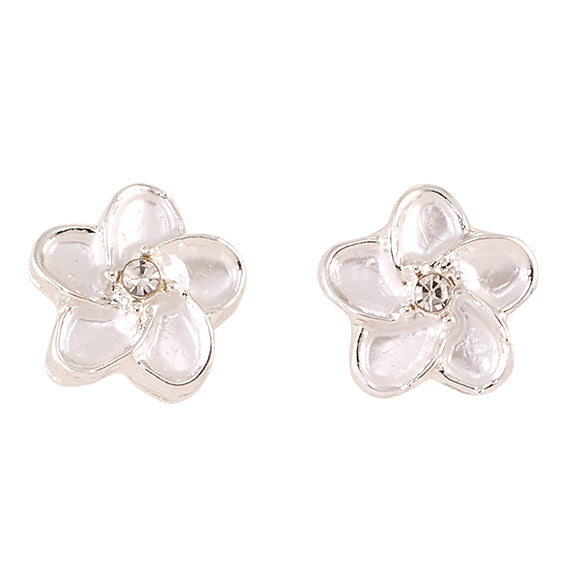 Enamel Hibiscus Stud Earrings