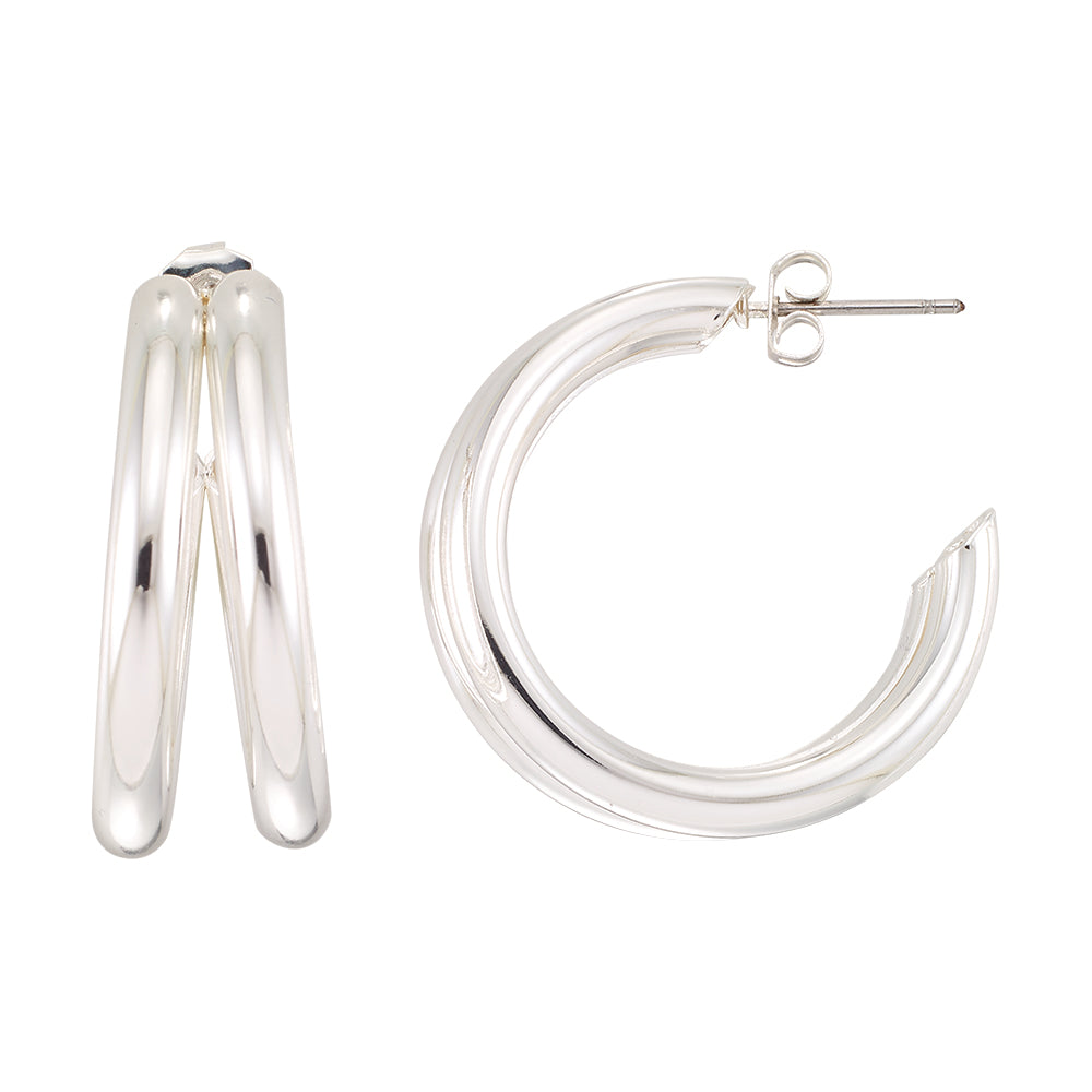 Large Double Hoop Earrings