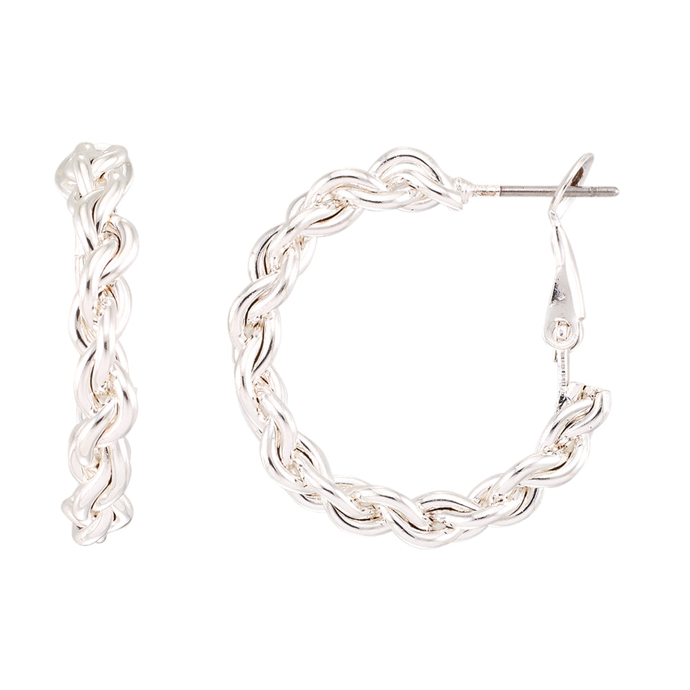 Braided Twist Hoop Earrings