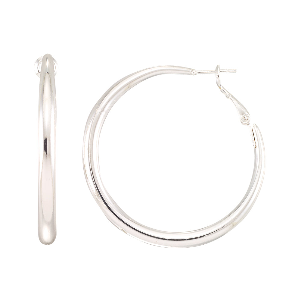 Large Solid Hoop Earrings