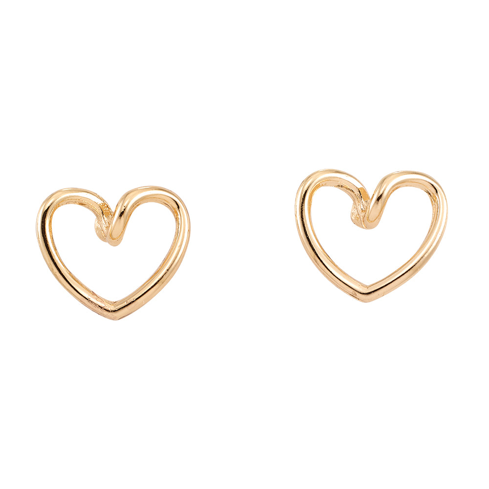 Outline Heart Stud Earrings